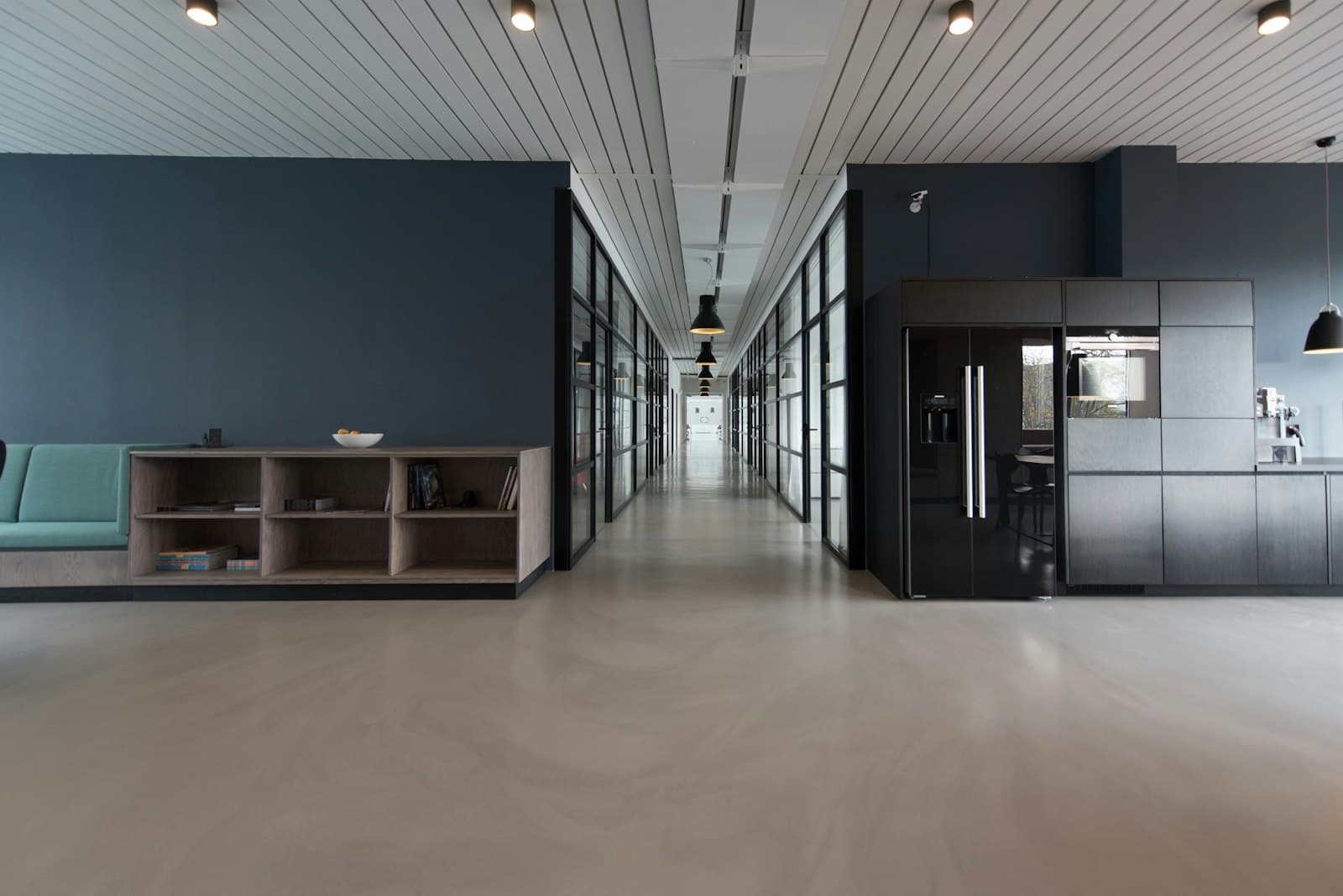 Bright modern office workspace with desks and natural light